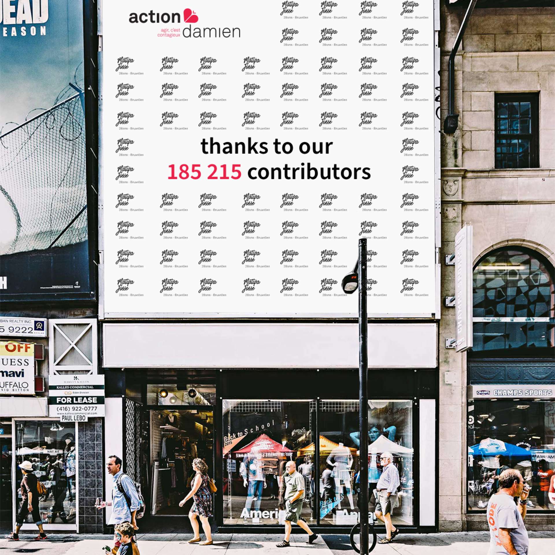 Mur de signatures de remerciement